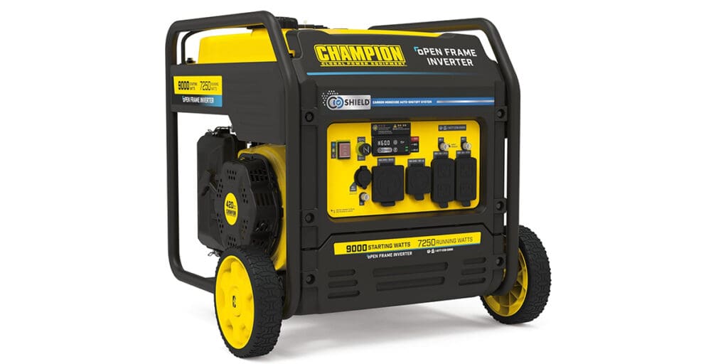 Champion Power Equipment 9000-Watt Electric Start Home Backup Portable Open Frame Inverter Generator with Quiet Technology and CO Shield