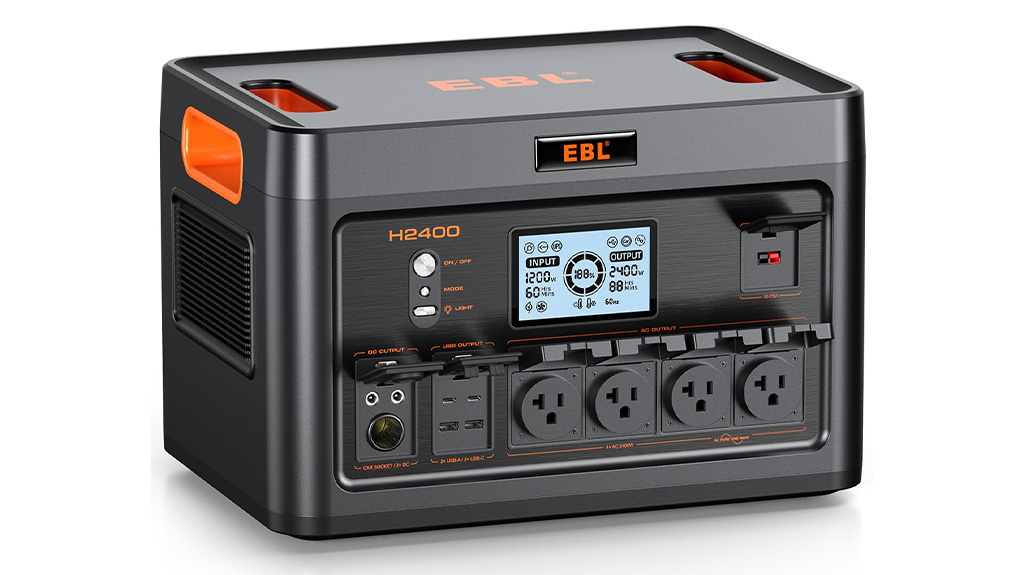 EBL Portable Power Station 2400W Solar Generator LiFePO4 Battery