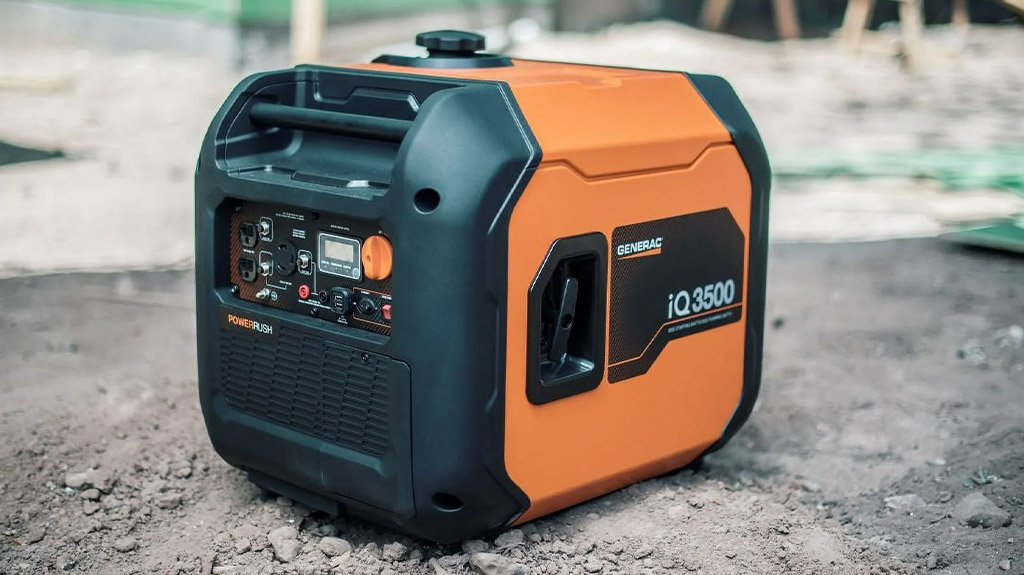 Generac 7723 3500-Watt Gas-Powered Portable Inverter Electric Start Generator with Lightweight Enclosure Design for Ultra-Quiet Performance & COsense Technology